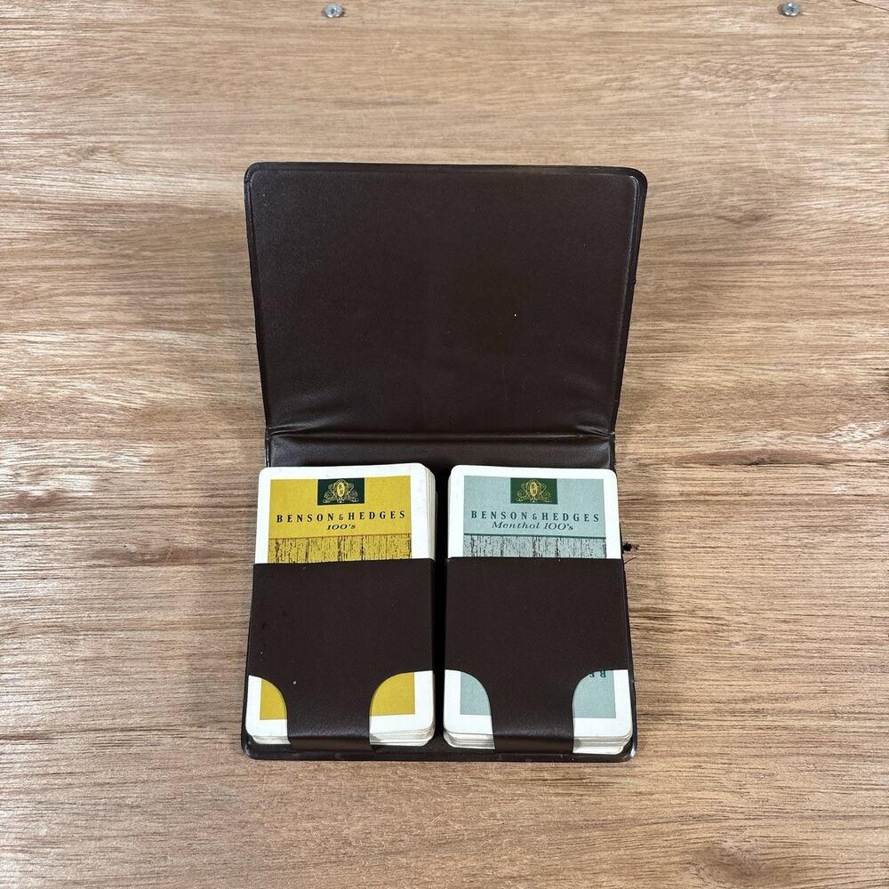 Benson‎ & Hedges Cigarettes 100s Playing Cards with Brown Leather Case